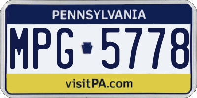 PA license plate MPG5778