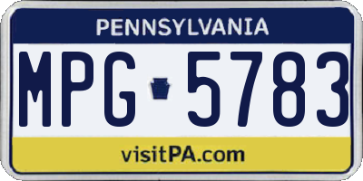 PA license plate MPG5783