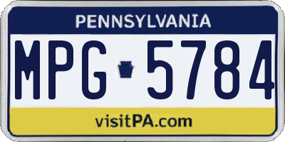 PA license plate MPG5784