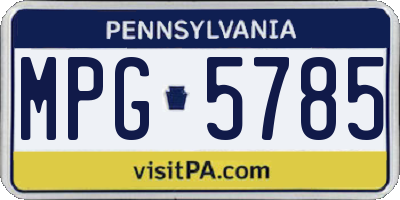 PA license plate MPG5785