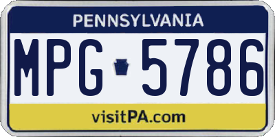PA license plate MPG5786