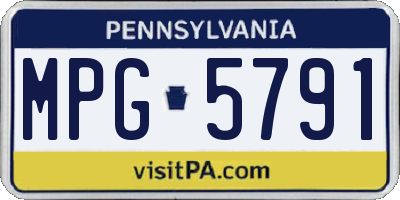 PA license plate MPG5791