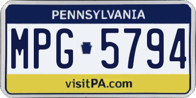 PA license plate MPG5794