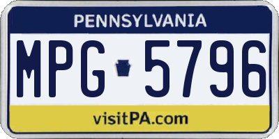 PA license plate MPG5796