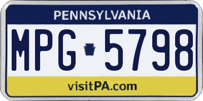 PA license plate MPG5798