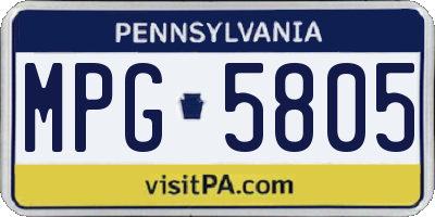 PA license plate MPG5805