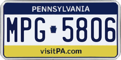 PA license plate MPG5806