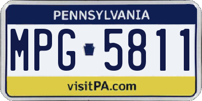 PA license plate MPG5811