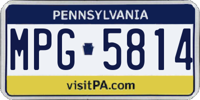 PA license plate MPG5814
