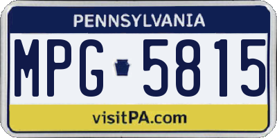 PA license plate MPG5815