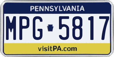 PA license plate MPG5817