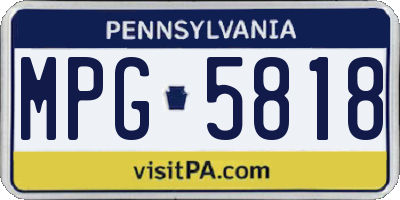 PA license plate MPG5818