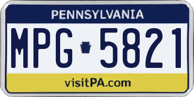 PA license plate MPG5821