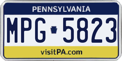 PA license plate MPG5823