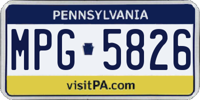 PA license plate MPG5826