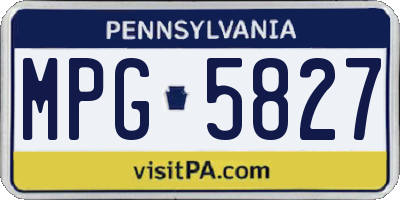 PA license plate MPG5827