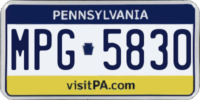 PA license plate MPG5830