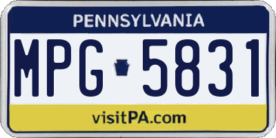 PA license plate MPG5831