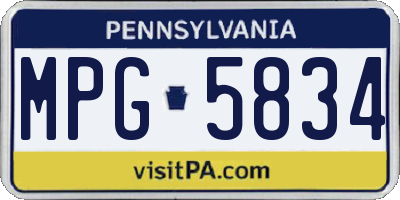 PA license plate MPG5834