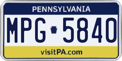 PA license plate MPG5840