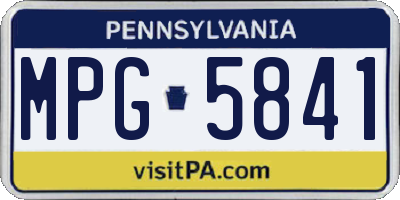 PA license plate MPG5841