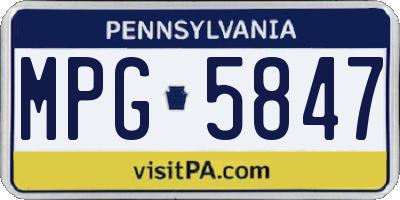 PA license plate MPG5847