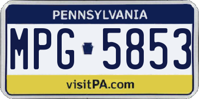 PA license plate MPG5853