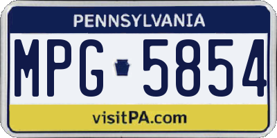 PA license plate MPG5854