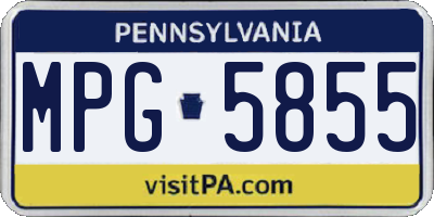 PA license plate MPG5855