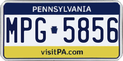 PA license plate MPG5856