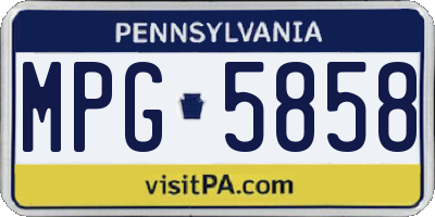 PA license plate MPG5858