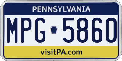 PA license plate MPG5860