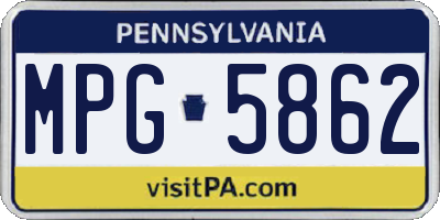 PA license plate MPG5862