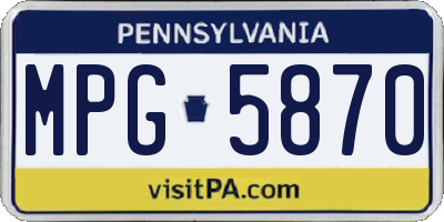 PA license plate MPG5870
