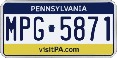 PA license plate MPG5871