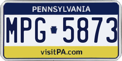 PA license plate MPG5873