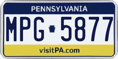 PA license plate MPG5877
