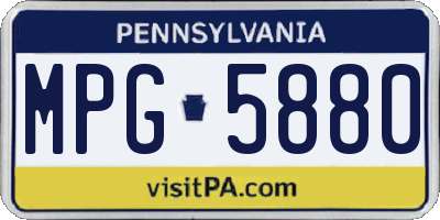 PA license plate MPG5880