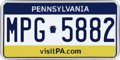 PA license plate MPG5882