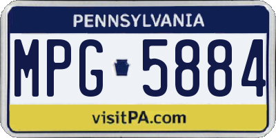 PA license plate MPG5884