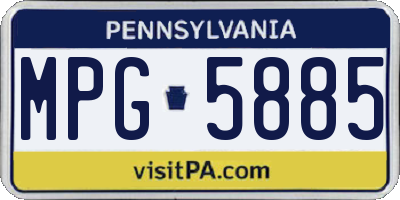 PA license plate MPG5885