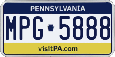 PA license plate MPG5888