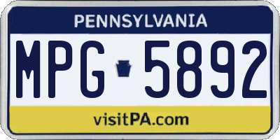 PA license plate MPG5892