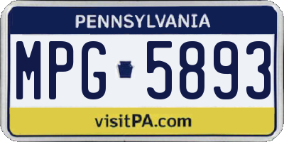 PA license plate MPG5893