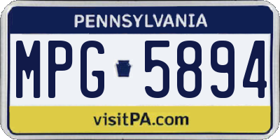 PA license plate MPG5894