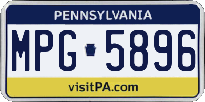 PA license plate MPG5896