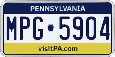 PA license plate MPG5904