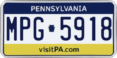 PA license plate MPG5918