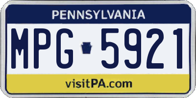 PA license plate MPG5921