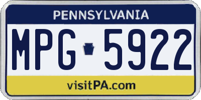 PA license plate MPG5922